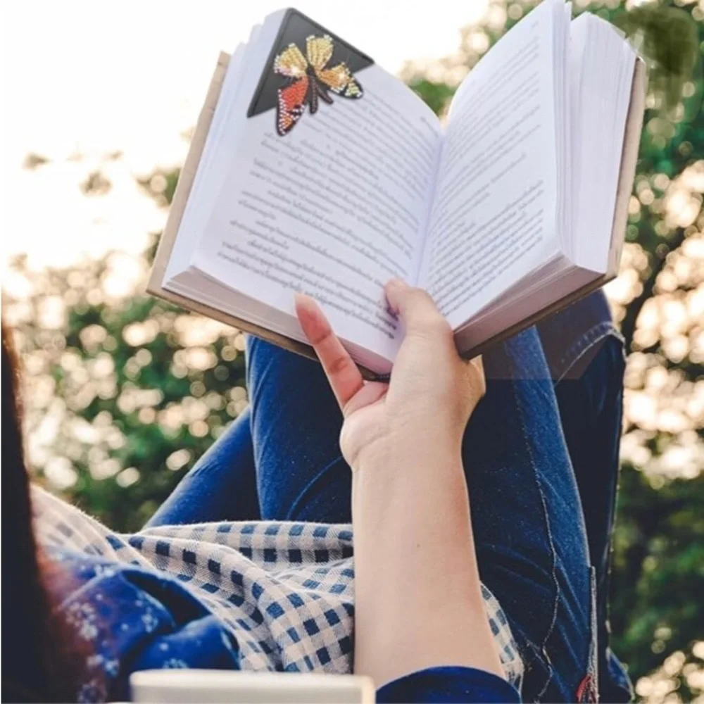 Diamond Art Butterfly Corner Bookmark, Colorful, Sparkly, Bling (ORNG/GRN/BLUE) - Picture 17 of 17